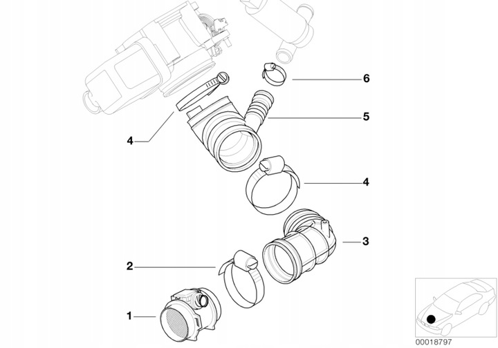 GOMA PRZEPLYWOMIERZA BMW E46 2.0 2.2 2.5 2.8 M52 M54 320I 323I 325I 328I 