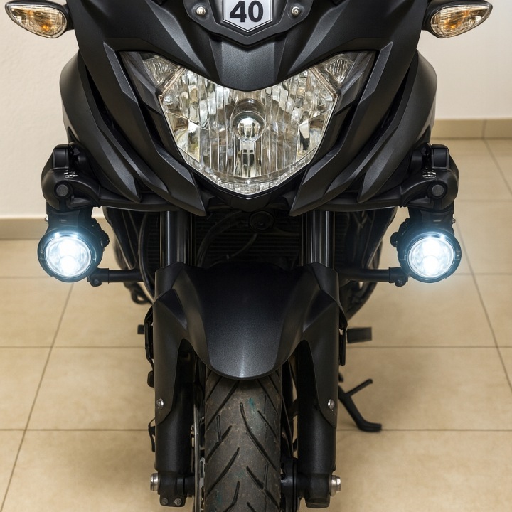 PHARES MOTOCYCLETTE COURT LONG HALOGÈNES VERS MOTOCYCLETTE QUADOW ARRÊT ROADU