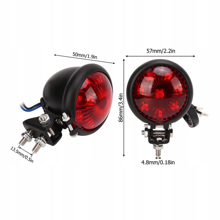 FARO PARTE TRASERA PARTE TRASERA UNIVERSAL MOTOCICLETA DIODO LUMINOSO LED 12V 