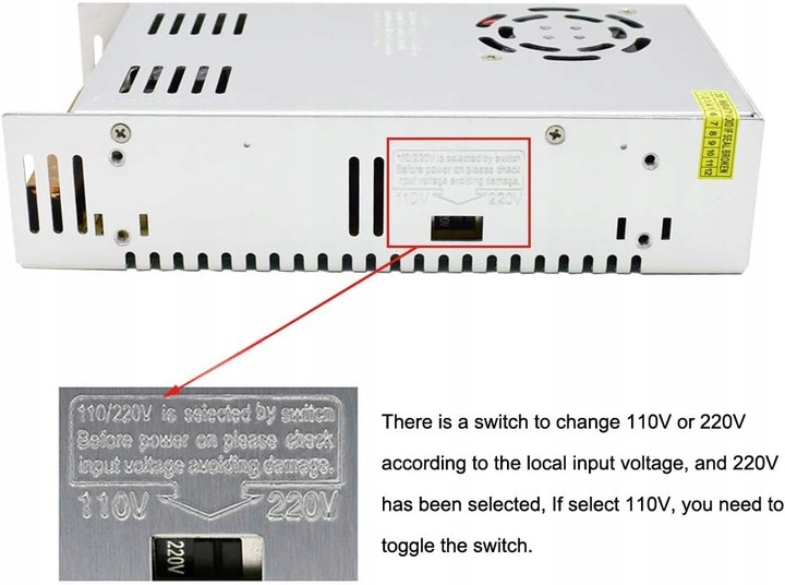 110V-220V AC 36V / 10A BLOQUE DE ALIMENTACIÓN ZASILACZA ADAPTADOR 