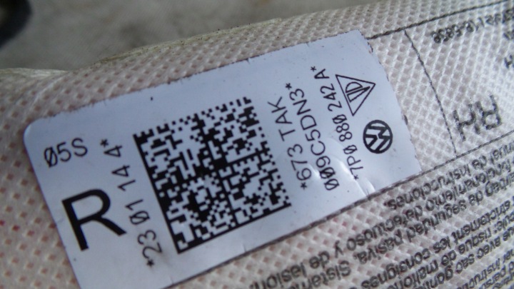 DROITE COUSSIN SIÈGES AVANT 7P0880242 7P0880242A TOUAREG II 7P AIRBAG
