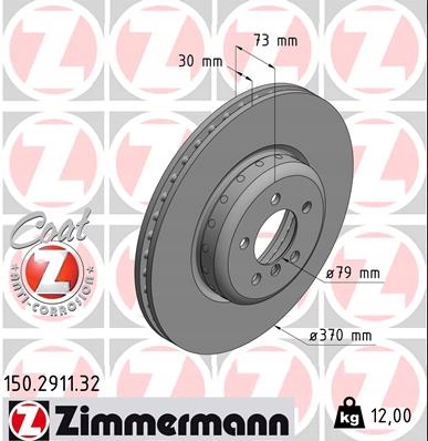 DISCO DE FRENADO ZIMMERMANN 150.2911.32 BMW F30 F31 F32 F33 F34 F36 F80 F82 