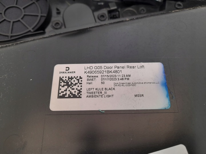 BMW X5 G05 19- COLLECTEUR PORTES GAUCHE ARRIÈRE 11706112 USA