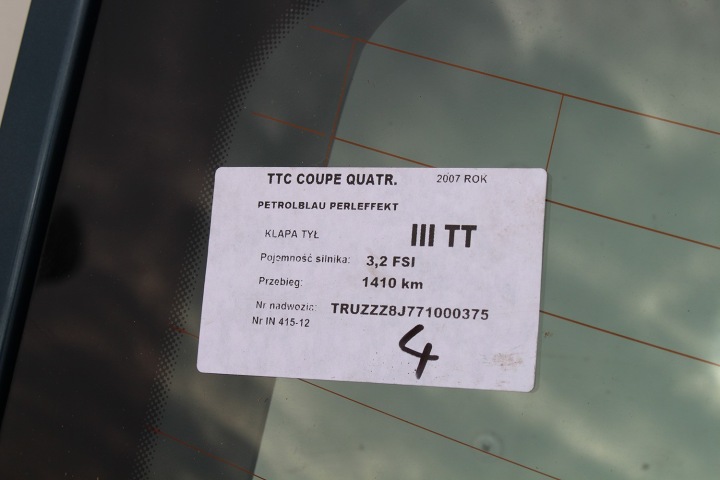 AUDI TT COUVERCLES DE COFFRE COUVERCLES DE COFFRE ARRIÈRE 8J LX5Z BLEU 8J88827023 8J8827023A ARRIÈRE 8