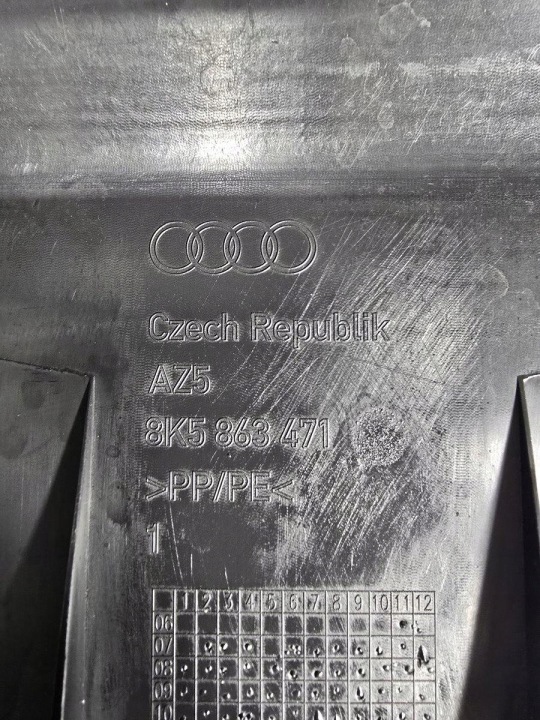 AUDI A4 B8 BERLINE PROTECTION COURROIE ARRIÈRE ARRIÈRE CALANDRE 8K5863471