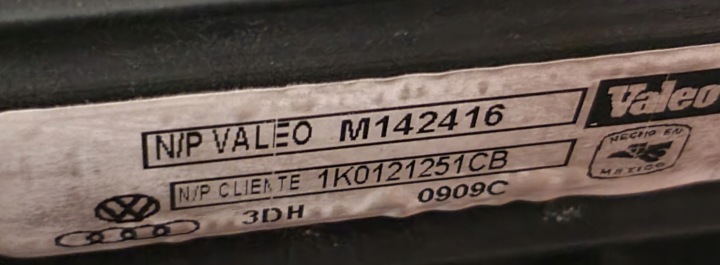 VW GOLF VI RENFORCEMENT PANNEAU AVANT RADIATEURS