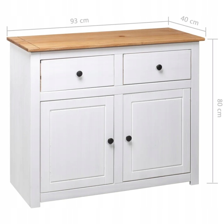 VIDAXL CASIER BLANCHE 93X40X80 CM, LITE BOIS SOSNOWE, SÉRIE PANAMA