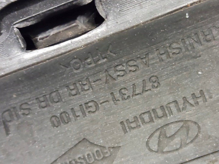 HYUNDAI IONIQ V MOULURE PORTES GAUCHE ARRIÈRE 87731-GI100