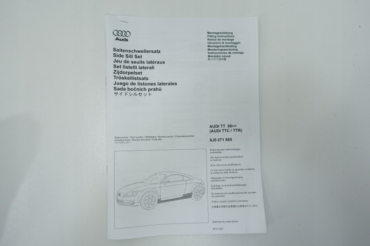 MOULURE SEUIL GAUCHE DROITE AUDI TT 8J0 OEM