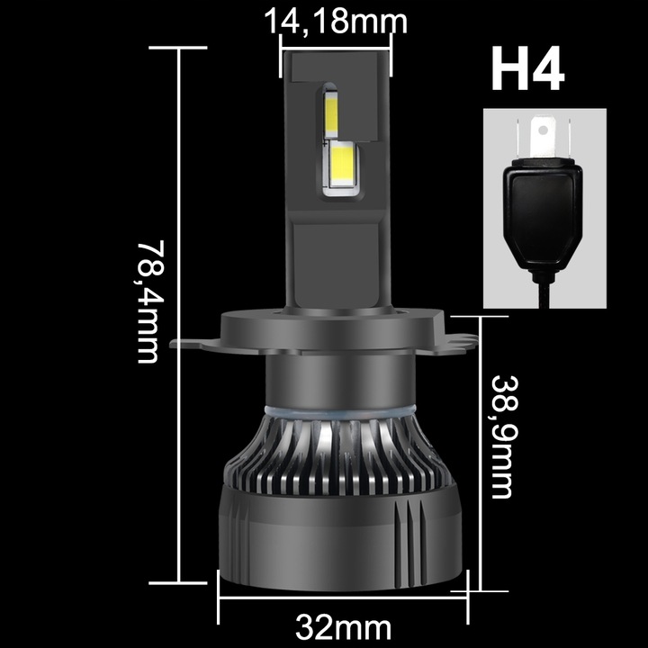 LUCES DIODO LUMINOSO LED H4 XSTORM 120W 26000LM POTENTE CANBUS 