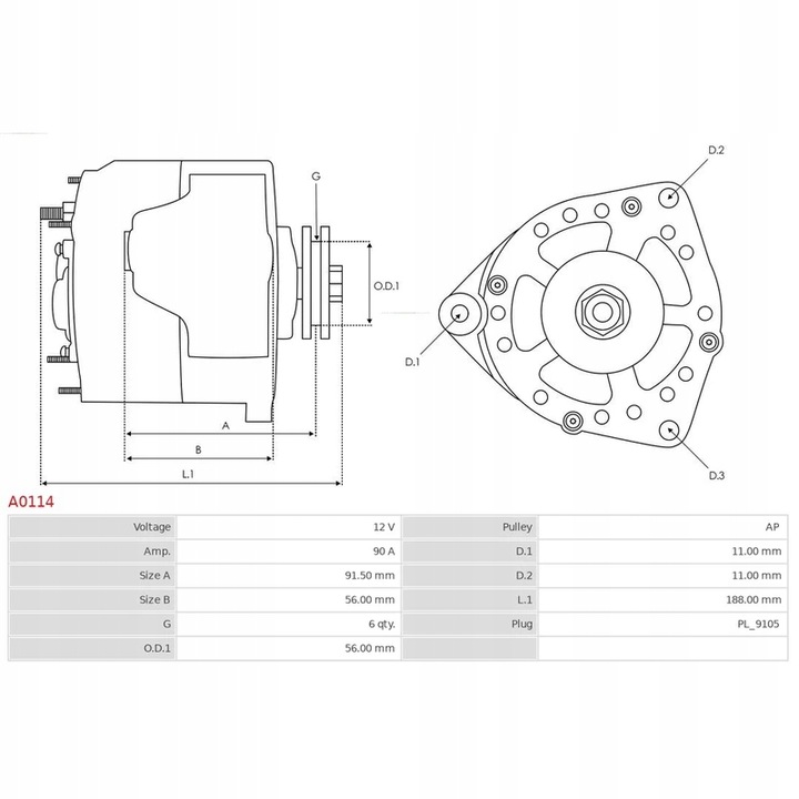 ALTERNADOR AS-PL A0114 