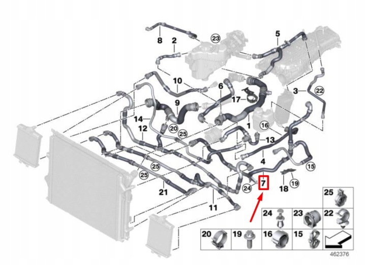 BMW 3 F30, F80 TUYAU SYSTÈMES REFROIDISSEMENT 17128634283 8634283 ORIGINAL