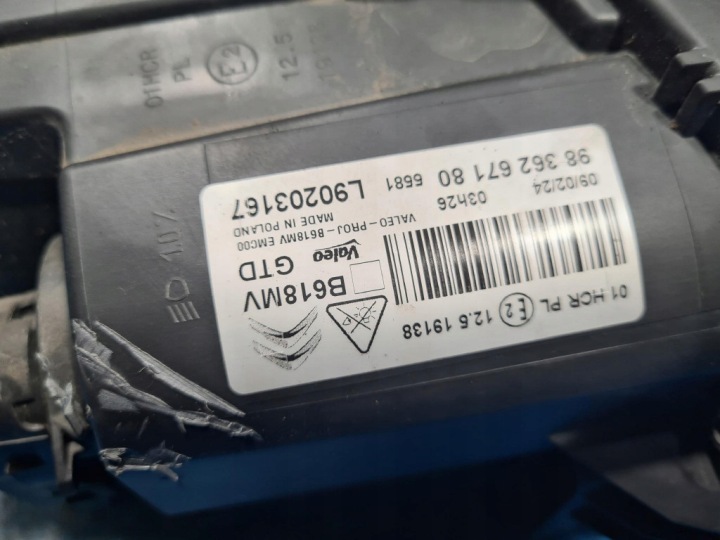 CITROEN C3 III LIFT 24R PROJECTEUR GAUCHE 9836267180