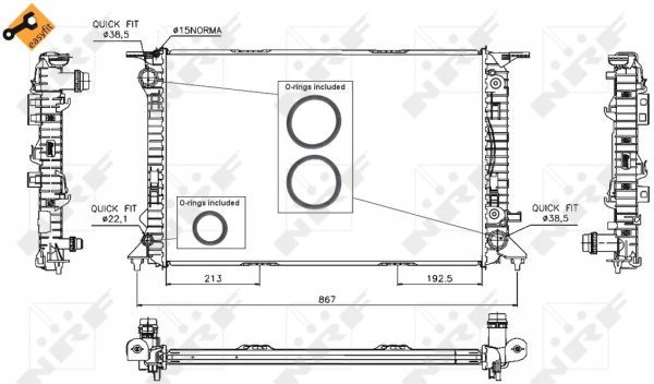 RADUADOR LÍQUIDO / POR PIEZAS PIEZAS DE REPUESTO NRF 53719 