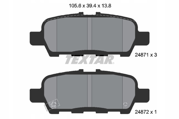 PADS BRAKE REAR TEXTAR 2487101 SET NA OS 