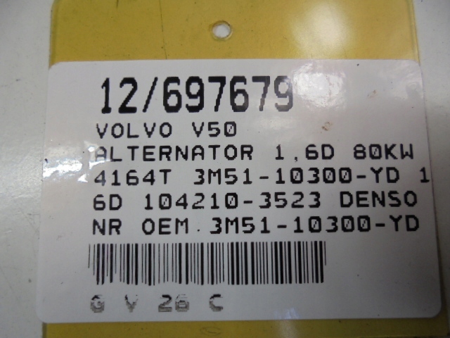VOLVO V50 ALTERNATEUR 3M51-10300-YD 1,6D 104210-3523