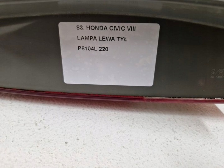 HONDA CIVIC 8 VIII BERLINE PHARE GAUCHE ARRIÈRE GAUCHE ARRIÈRE P6104L