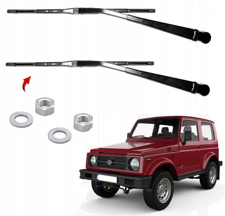 SOPORTE VARILLAS IZQUIERDA DERECHA + ESCOBILLAS AL PARTE DELANTERA SUZUKI SAMURAI 1985-2003R 