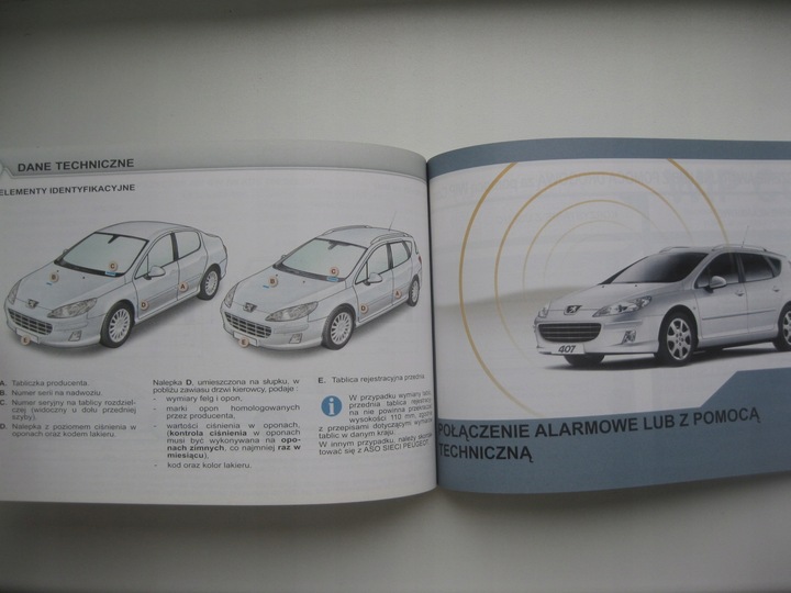 PEUGEOT 407 2008-2011 POLSKA MANUAL MANTENIMIENTO KOLOROWA ORIGINAL ! 