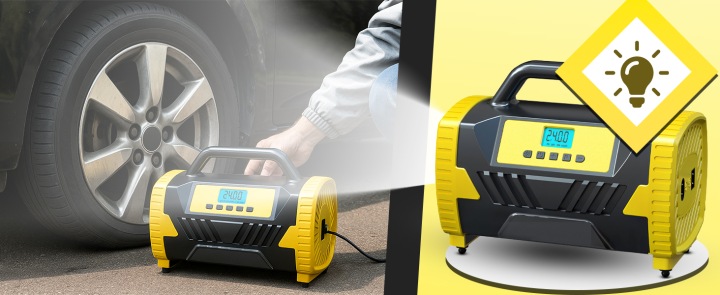 COMPRESSEUR AUTOMOBILE 12V 230V POMPE PRZENOSNA BEZOLEJOWY HQ COMPRESSEUR