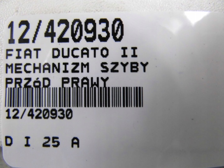 FIAT DUCATO II MÉCANISME ÉLÉVATEUR VITRES AVANT DROIT