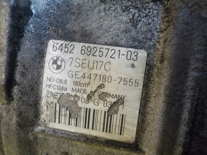 BMW 7 E65 750I 4.8 V8 06R N62 COMPRESSEUR DE CLIMATISATION 6925721-03 447180-7555