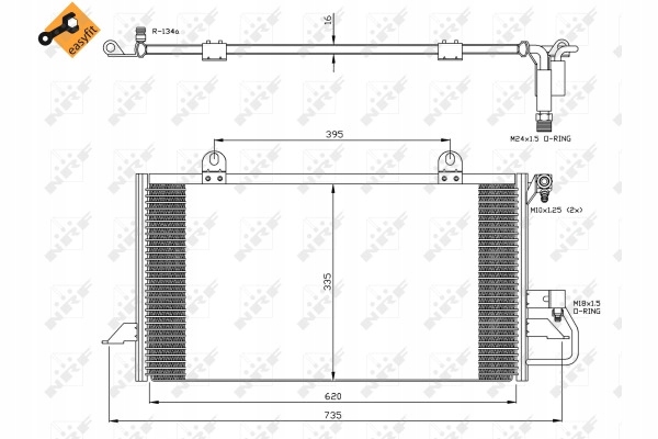 CONDENSADOR DE ACONDICIONADOR VW A80 91- 