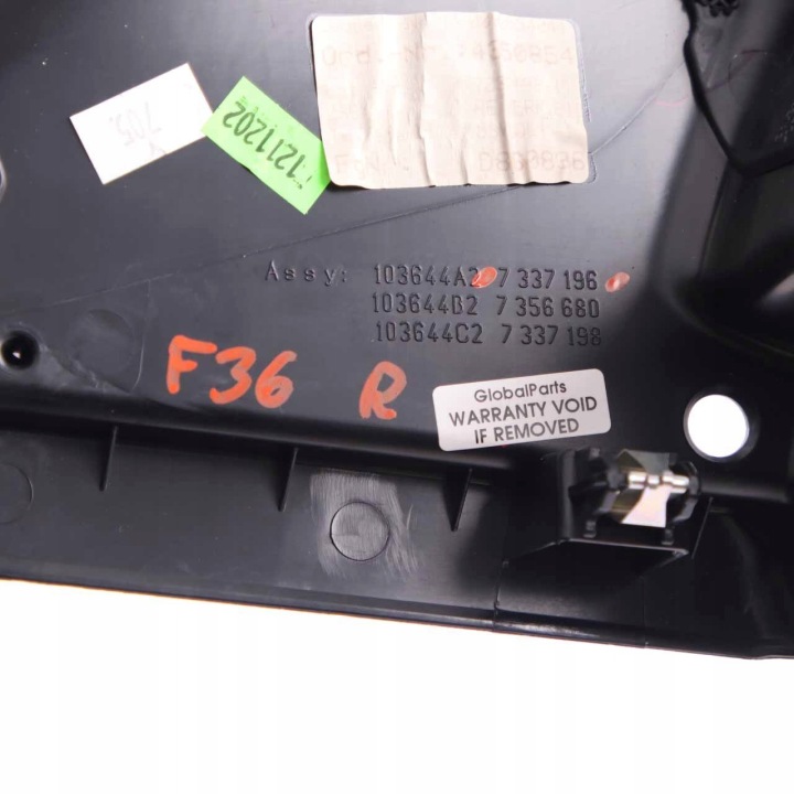 BMW F36 PANNEAU PROTECTION MOULURE PLASTIQUE DROIT NOIR 7337198