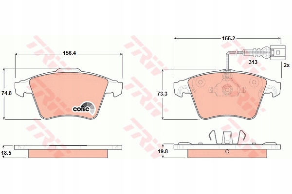 PLAQUETTES FREIN VW DROIT TOUAREG 2.5T