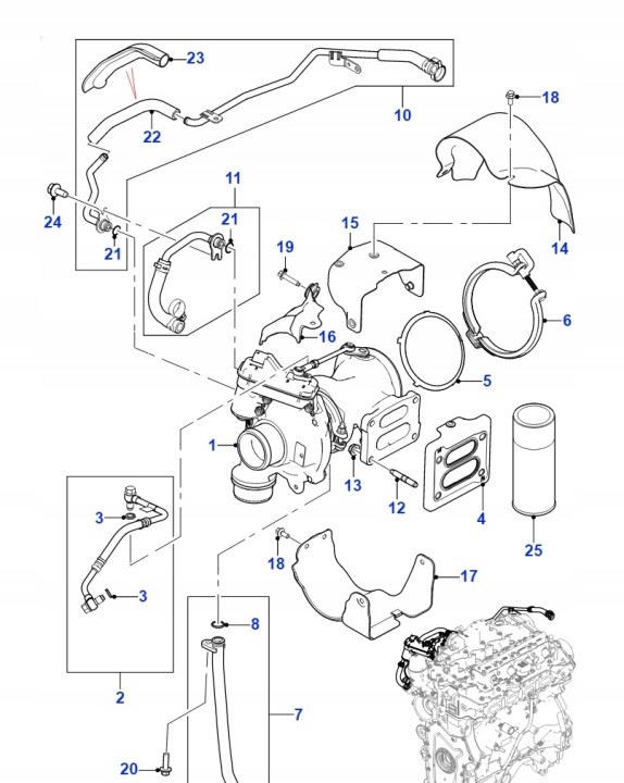TUYAU ÉCHANGEUR D'AIR DE SURALIMENTATION JAGUAR E-PACE 2.0D GJ32-6C780