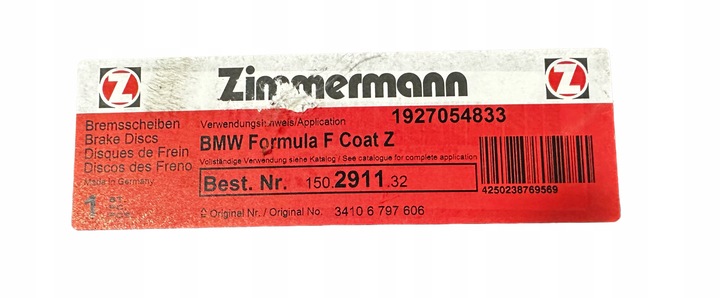 DISCO DE FRENADO ZIMMERMANN 150.2911.32 BMW F30 F31 F32 F33 F34 F36 F80 F82 