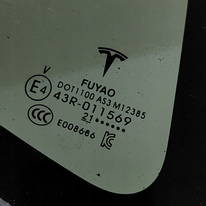 TESLA MODÈLE Y 2021 DROITE CÔTÉ VITRE CARROSSERIE ARRIÈRE