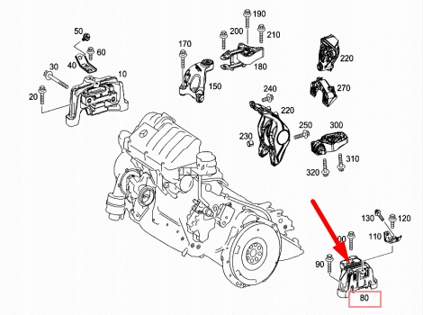 MB GLA-CLASS X156 LEFT ENGINE MOUNT A2462400617 2.0 PETROL 155KW