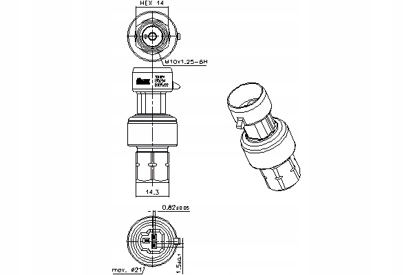 NISSENS CONMUTADOR DE PRESIÓN DE ACONDICIONADOR ABARTH 500 595 695 ALFA 