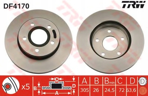 DISC BRAKE FRONT JEEP GRAND CHEROKEE 1999- 