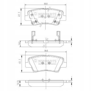 NIPPARTS N3610311 KOMPLEKTAS TRINKELIŲ STABDŽIŲ nuotrauka 1