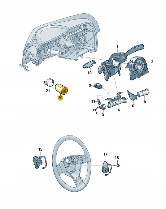 BOUTON COMMUTATEUR START-STOP 3V0905217A OE ORIGINAL