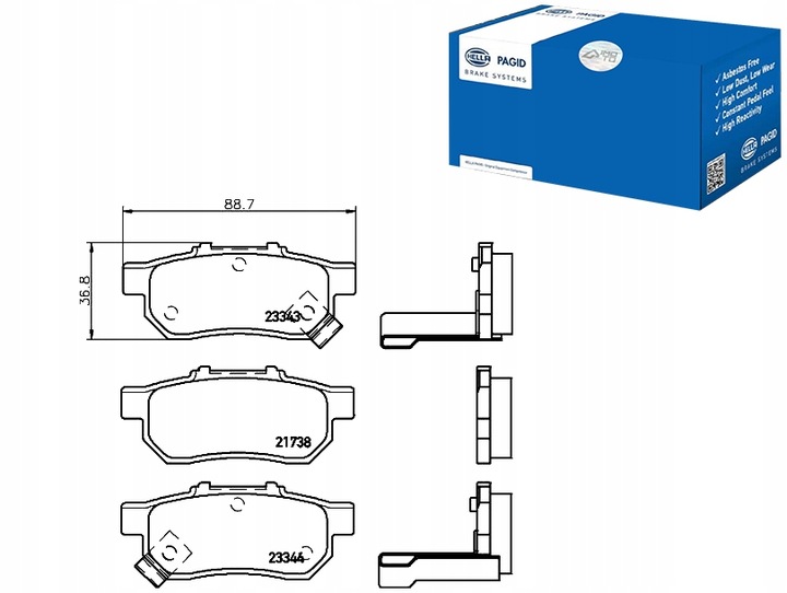 HELLA PAGID ZAPATAS DE FRENADO 43022S04E01 43022SR20 