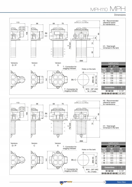INSERT FILTRE MR1004A10A MP FILTRI