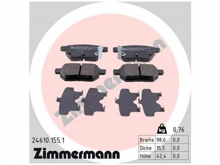 ZAPATAS PARTE TRASERA ASTON MARTIN CYGNET 1.3 11-13 SUBARU TREZIA 1.3 1.4 11- 