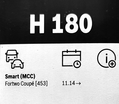 ESSUIE-GLACE ARRIÈRE H180 TWIN 180MM SMART FORTWO 01.07 NIEZBEDNIK KOLIZJA #21