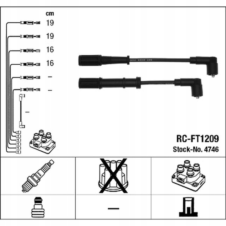 JUEGO TUBOS DE ENCENDIDO NGK 4746 