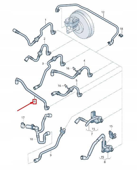 VW PASSAT B7 36 TUYAU PODCISNIENIOWA FREINS 3C0612041BH
