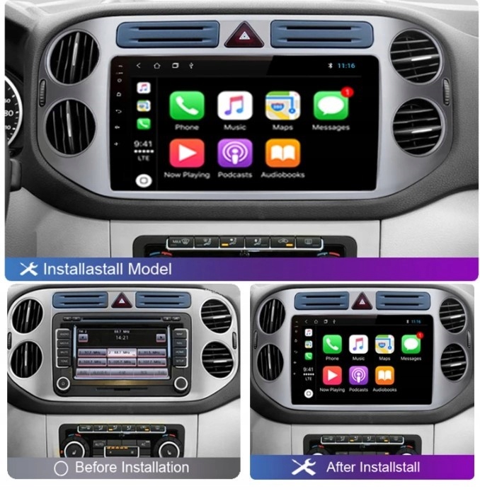 RADIO 2 DIN 2GB CON ANDROID GPS BLUETOOTH VW VOLKSWAGEN TIGUAN 