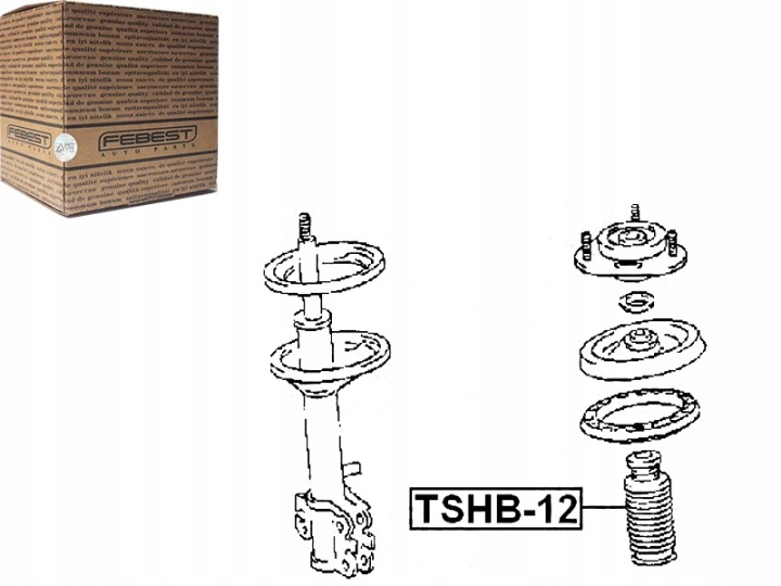PROTECTION UNIVERSELLE AMORTISSEUR AVEC ODBOJEM D12 FEBEST TSHB-12
