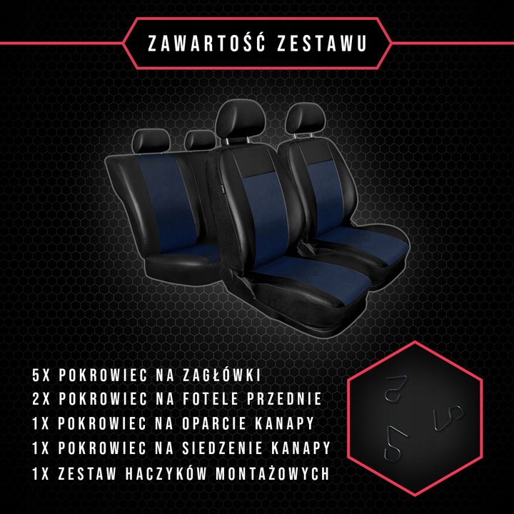 FORRO UNIVERSALES JUEGO COMFORT EKOSKORA NIEBIESKIE PARA SEAT IBIZA 