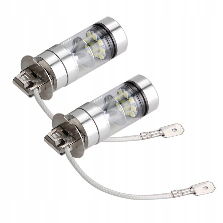 2 PCS H3 6000K 100W LED 20-SMD AMPOULES ANTIBUÉE DUZEJ PUISSANCE VERS 9V