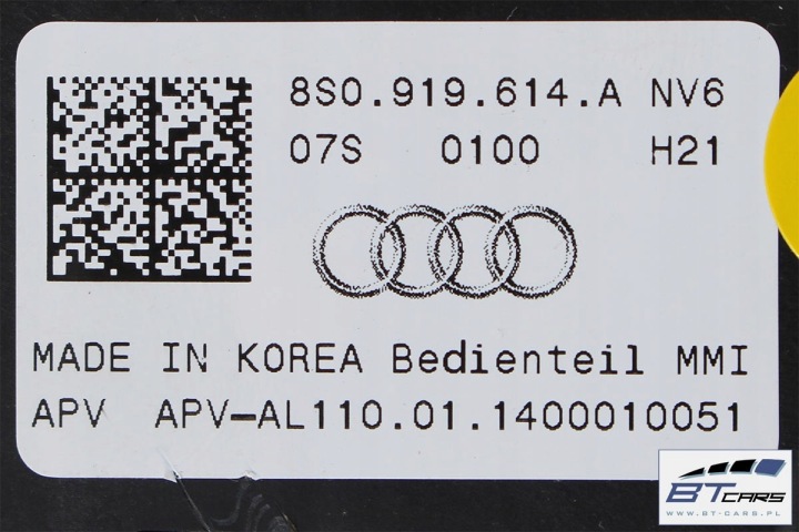 AUDI TT LECTEUR DE CARTE PANNEAU MMI 8S0035021 8S0919614A TOUCHPAD POMMEAU DE VITESSE AVEC TOUCHPADE