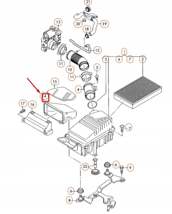 AUDI A3 8P CANAL ADMISSION AIR 1K0805962B9B9