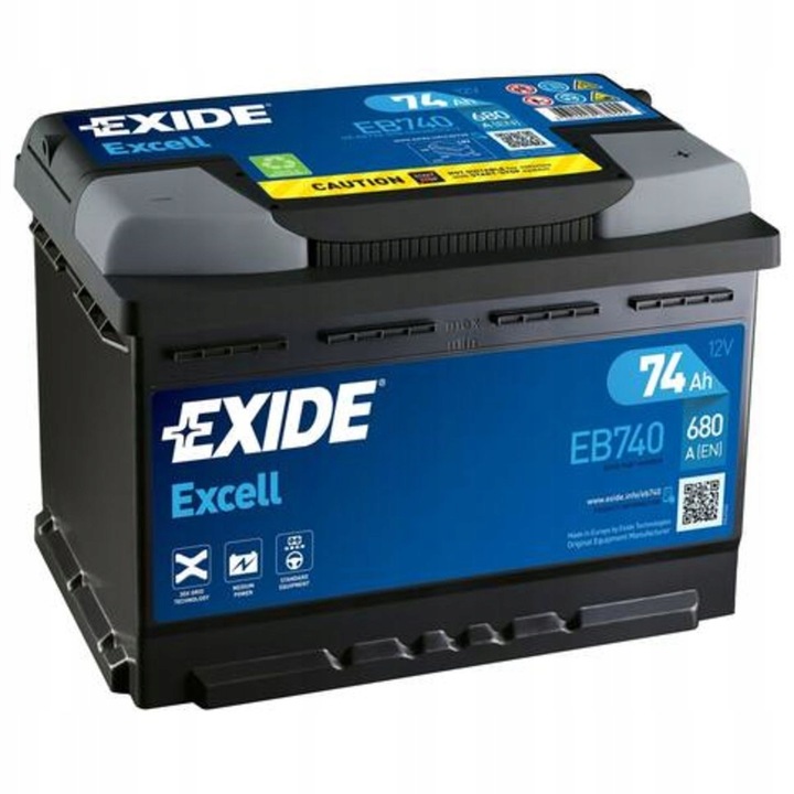 BATERÍA EXIDE EXCELL 74AH 680A P+ 